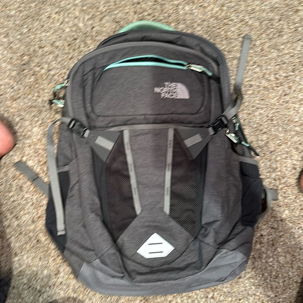 EUC NORTH FACE RECON BACKPACK - Gray and Mint green